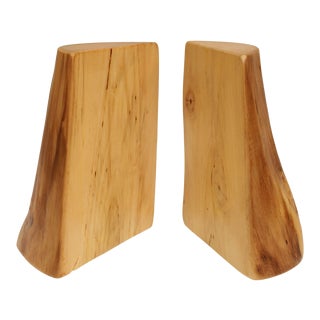 S K SOWE SWEDEN Natural Poplar Pair Bookends For Sale