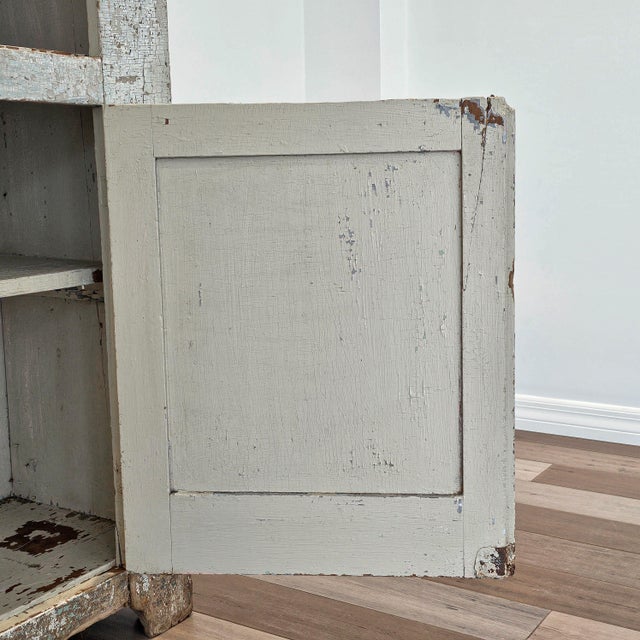 1900-1909 Primitive Painted Wood Farm Cupboard For Sale - Image 11 of 16