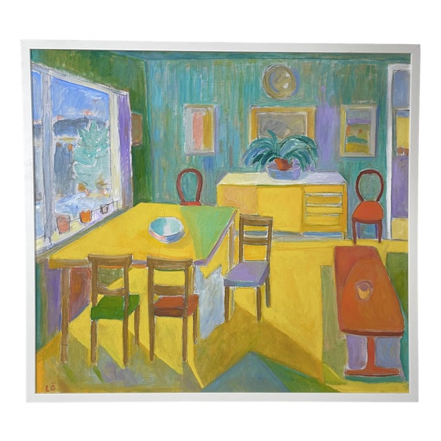 Leif Öhr, Interior Scene, 1970s, Oil on Canvas For Sale