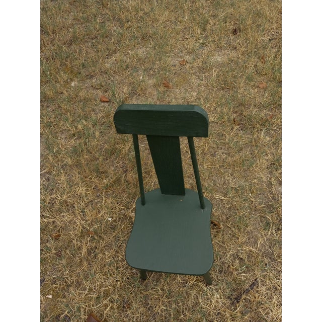 Antique Small Green Child's Chair For Sale - Image 9 of 12