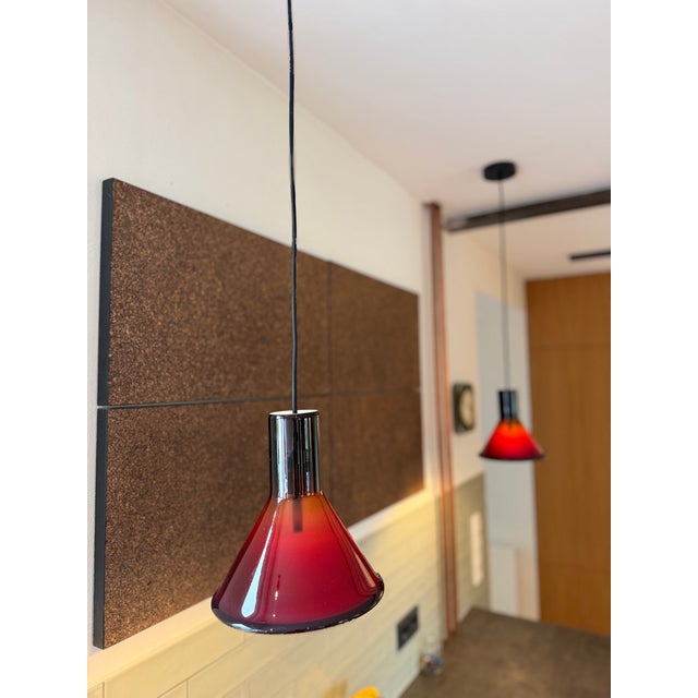 Holmegaard Aubergine P&T Mini Pendant Light by Michael Bang for Holmegaard, 1970s For Sale - Image 4 of 11
