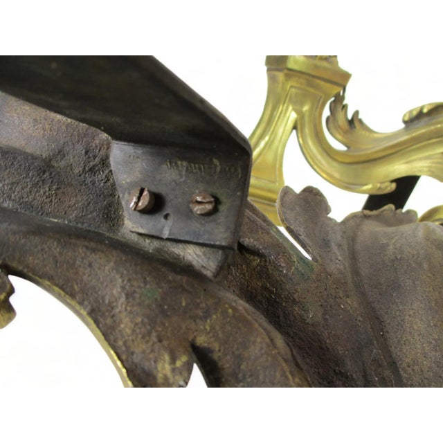 Louis XV Bronze Chenets /Andirons 19th Century a Pair For Sale - Image 11 of 12