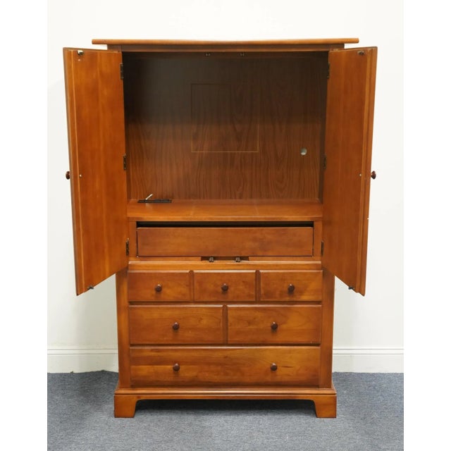 Late 20th Century Stanley Furniture Cherry Rustic Country French 40" Clothing / Media Door Chest 21913-70012 For Sale - Image 5 of 13