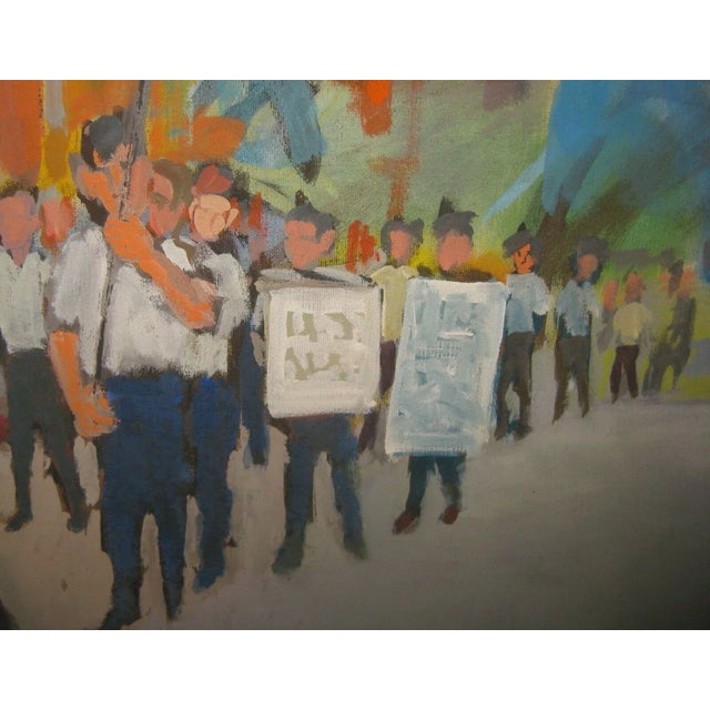 1971 Picketing American Painting by Volney Crosswell For Sale - Image 9 of 13