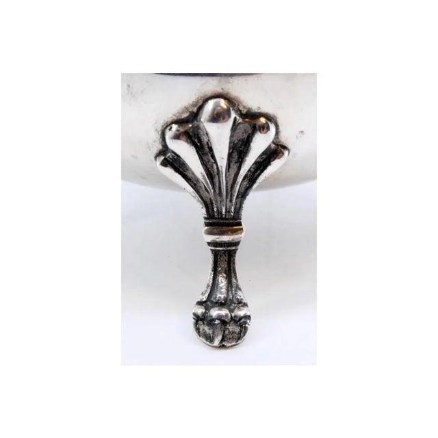 Silver Silver Vase with Beaded Rim and Claw-Shaped Feet For Sale - Image 8 of 9