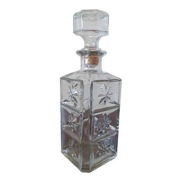 1960's "Mad Men" Style Glass Decanter For Sale