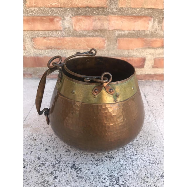 Mid-Century Modern Vintage Spanish Patinated Copper Pot, 1970s For Sale - Image 3 of 9