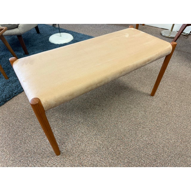Mid 20th Century Mid 20th Century Danish Modern Teak Upholstered Bench Model 63b by Niels Otto Moller for J L Moller For Sale - Image 5 of 9