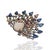 Celestial Fan Brooch Pendant With Opal, Sapphires & Diamonds For Sale - Image 4 of 12