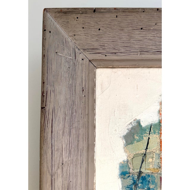 Large Impasto Oil Painting Harbor Seascape Nautical Mid Century Signed Greene For Sale - Image 4 of 9