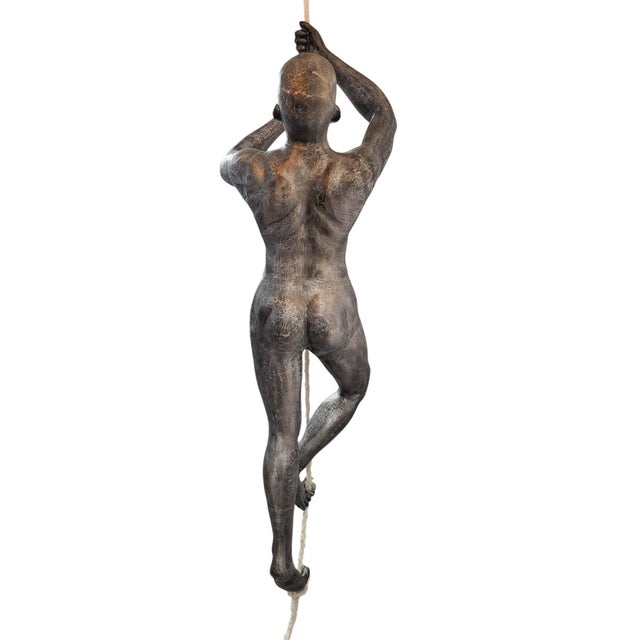 7 Feet Tall Contemporary Cast Aluminum "Climbing Man" Suspended Sculpture For Sale - Image 15 of 17