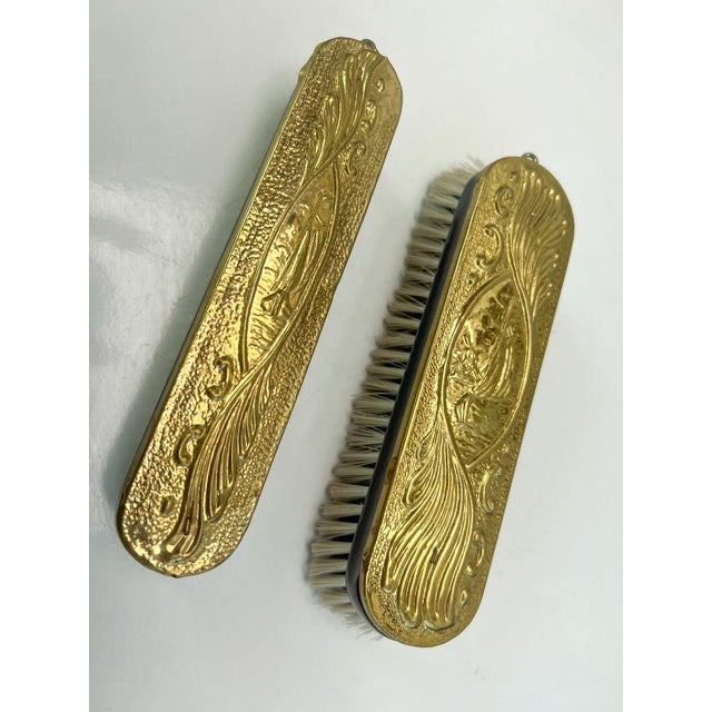 Vintage Embossed Brass Mirror Cabinet, 1950s For Sale - Image 11 of 17