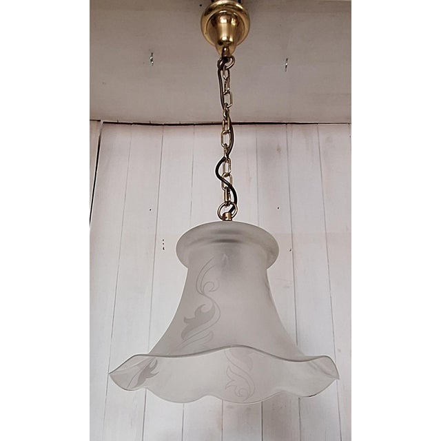 Vintage Ceiling Lamp with Frosted Glass Shade from Kaiser, 1980s For Sale - Image 6 of 9