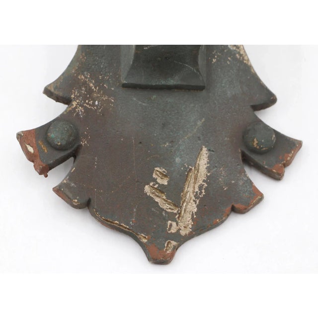 Mid 20th Century Mid 20th Century Arts & Crafts Bronze Door Pull With Cylinder Lock Cover For Sale - Image 5 of 9