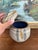 Off-white Signed 1978 Studio Pottery Jar by Alice - Hand-Thrown Speckled Stoneware With Painted Lid and Cobalt Glazed Interior. For Sale - Image 8 of 10