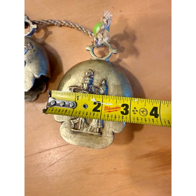 Mid 20th Century Mid-20th Century Indian Brass Hindu Deity Hanging Bells - Pair For Sale - Image 5 of 10