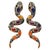 Bochic “Orient” Ruby & Multi Sapphire Serpent Earrings Set In 18K Gold & Silver - a pair For Sale