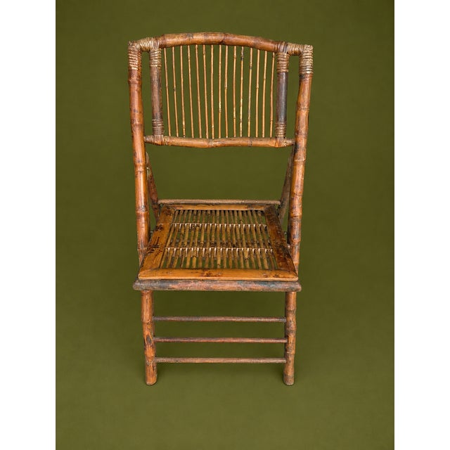 Brown 1950s Boho Chic Bamboo & Rattan Folding Chairs, Pair For Sale - Image 8 of 13