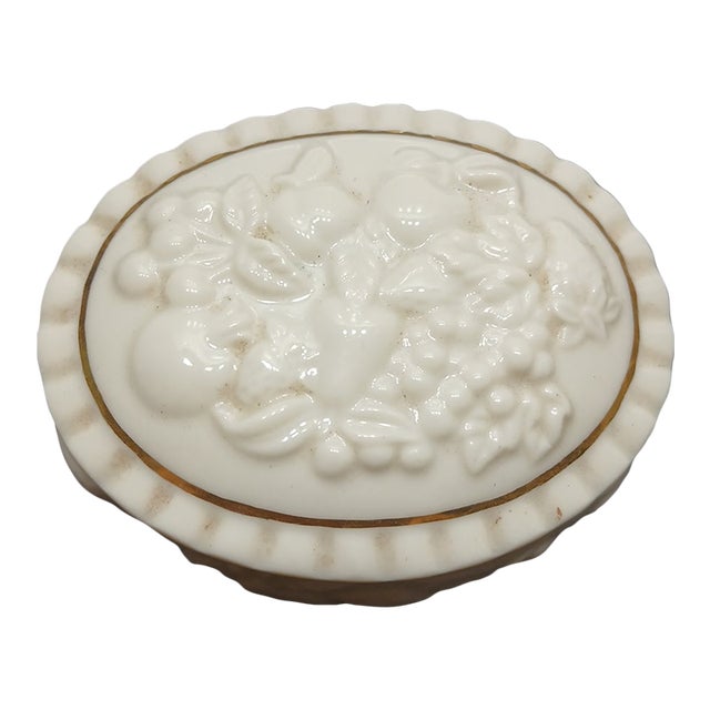 Lenox Trinket Dish Gold Detailing Fruit Motif 1998 For Sale