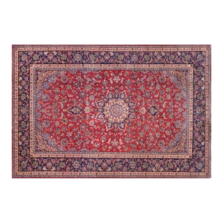 1960s 9'11" X 13'10" Hand-Knotted Wool Area Rug - Traditional Medallion For Sale