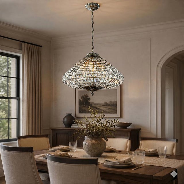 Metal Aloadecor 24'' Wide 6-Light Retro French Handcrafted Bird Cage Crystal Chandelier in Antique Bronze With Vintage Patina Dimmable For Sale - Image 7 of 10