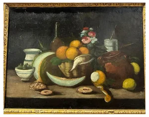 Spanish School Artist, Still Life, 17th Century, Oil on Canvas, Framed