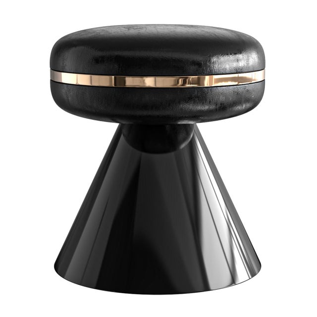 "Coraggioso" Ottoman & Pouf with Stainless Steel and Bronze Details Bizimyer Furniture. Unmatched. Unrivalled. Designed by...