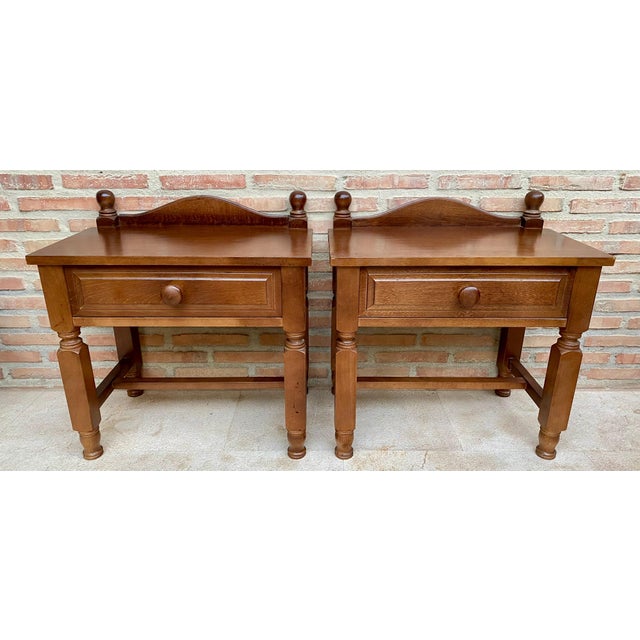 20th Century French Nightstands with One Drawer, 1950s, Set of 2 For Sale - Image 17 of 18