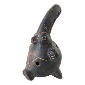 Pre-Columbian Style Ocarina Bird Animal Flute Clay Pottery Zoomorphic Multi Face