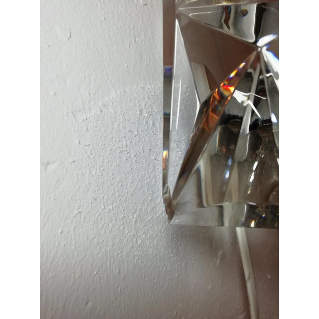 Vintage Crystal Wall Light from Kinkeldey, 1970s, in Very Good conditions. Designed 1970 to 1979 European Plug (up to...