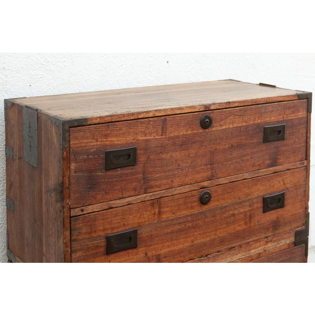 Antique Japanese Stacking Tansu Chest For Sale - Image 4 of 13