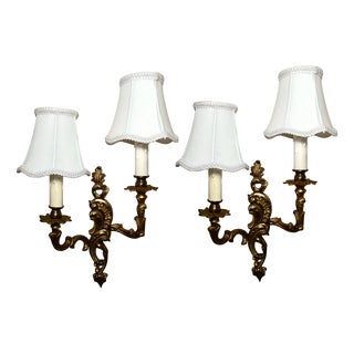 Wall Lights in Gilded Bronze, 1960s, Set of 2 For Sale