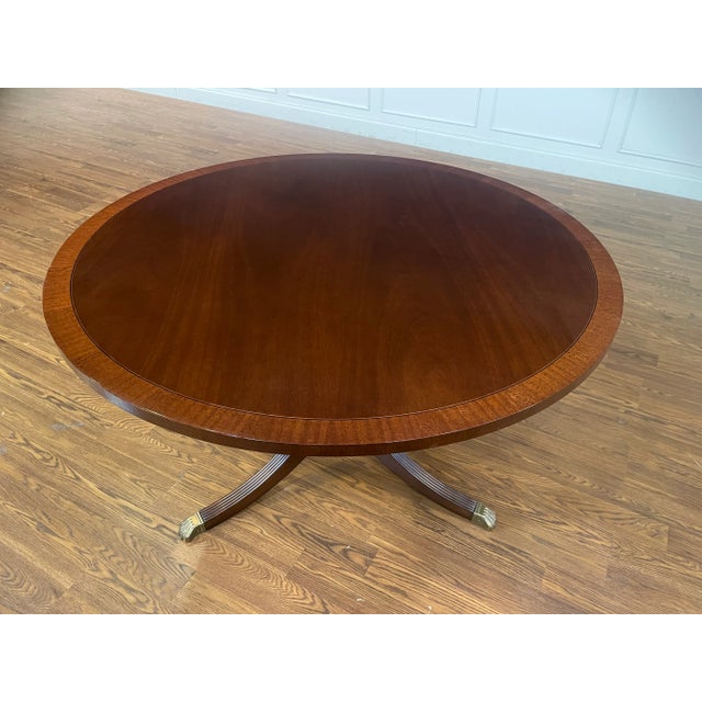 This is a 48” diameter traditional mahogany table which is made-to-order in the Leighton Hall shop in Suwanee, Georgia. It...