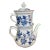 Antique Thun 1794 (Tk) Czech Blue Onion Stackable Teapot With Tea Diffuser, Circa 1900 For Sale