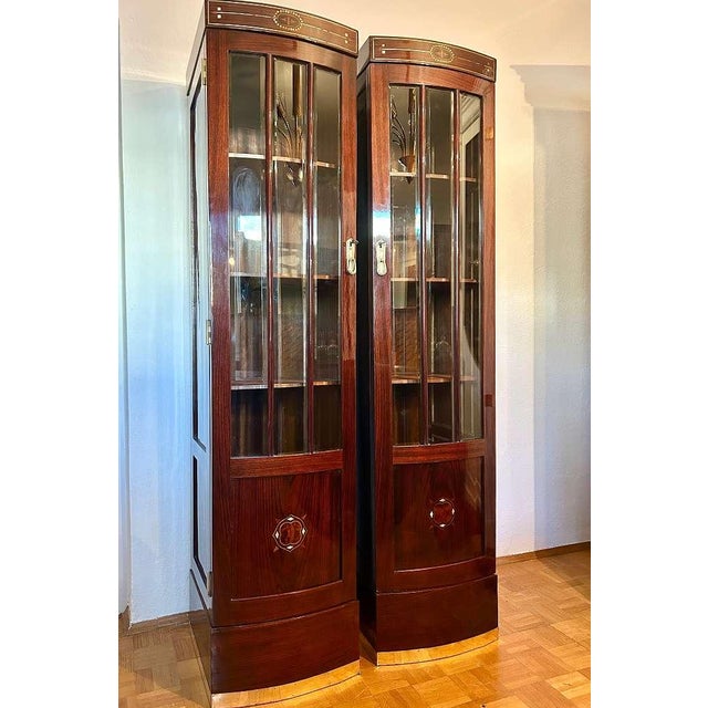 Art Nouveau Pillar Display Cases, 1910, Set of 2 For Sale - Image 11 of 13
