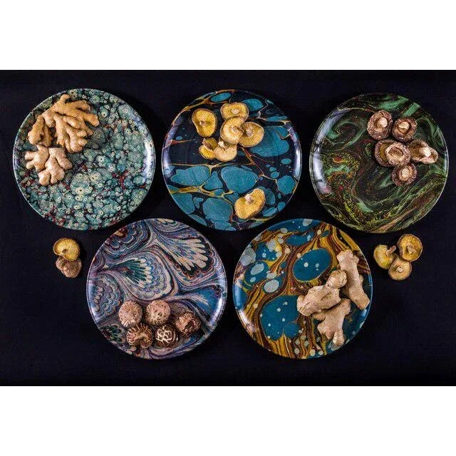 Contemporary Siren Song Woolf Melamine Dinner Plates- Set of 4 For Sale - Image 3 of 4