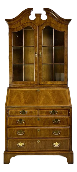 Vintage White Fine Furniture Chippendale Style Secretary Desk