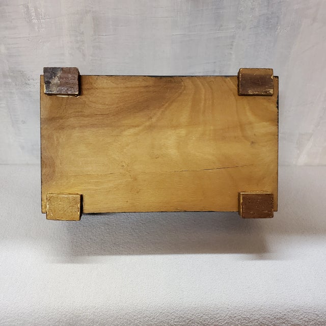 Ink Blue Late 20th Century Cedar Keepsake Box, Painted Blue For Sale - Image 8 of 10