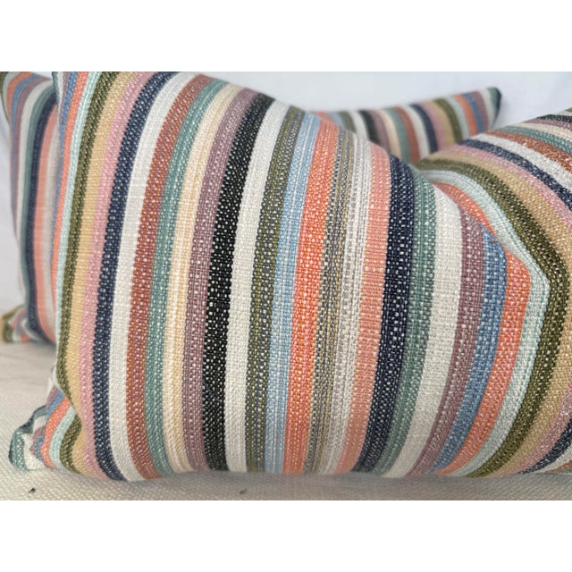 Transitional Peter Dunham "Espadrille" in Marakech Indoor/Outdoor 14"x22" Pillows-a Pair For Sale - Image 3 of 3