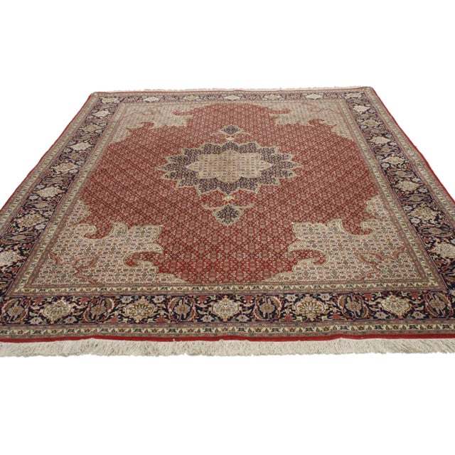 Modern Vintage Persian Tabriz Rug , 04'11 X 06'10 For Sale - Image 3 of 4