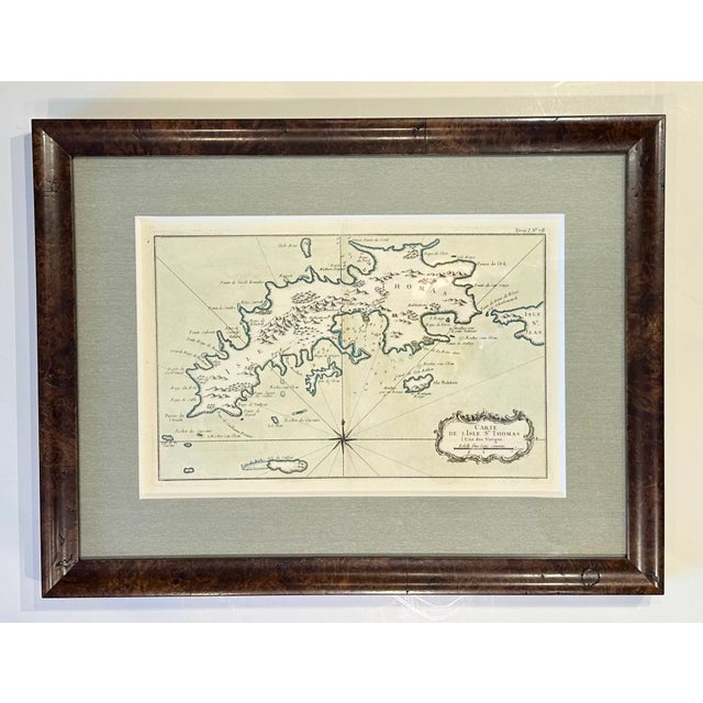 Mid 18th Century St Thomas Virgin Islands, Original Engraving by Jaques Nicolas Bellin, 1764, Framed For Sale - Image 5 of 7