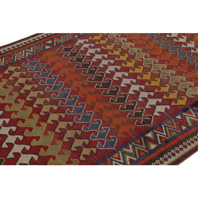 Rug & Kilim 1950s Vintage Afghani Tribal Kilim Rug With Geometric Patterns For Sale - Image 4 of 7