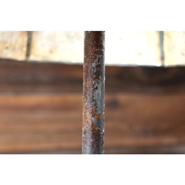 Early 20th Century Spanish Revival Hand-Wrought Iron Floor Lamp With Mica Shade & Copper Cross Motif For Sale - Image 13 of 18