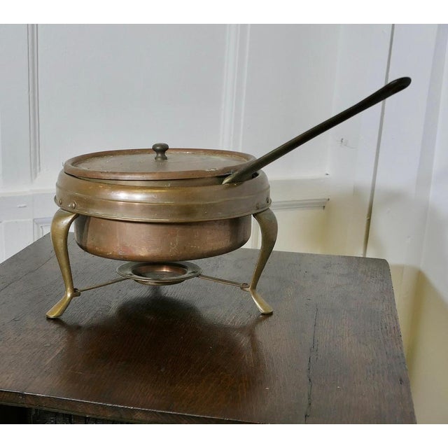 Vintage Table Top Nader Copper Bain Marie Vintage Nader copper Bain Marie on stand, the pan has a very long handle and...