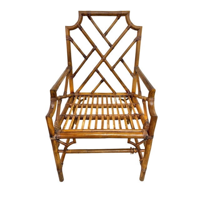 1970s Vintage Bamboo & Rattan Arm Chairs - Set of 2 For Sale - Image 5 of 11