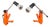 Type 2323 Revue Clamp Lamps Orange Clip Lamp, 1970, Set of 2 For Sale