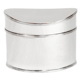 Vintage Tiffany & Co Italian Sterling Silver Navette Shaped Box or Tea Caddy For Sale