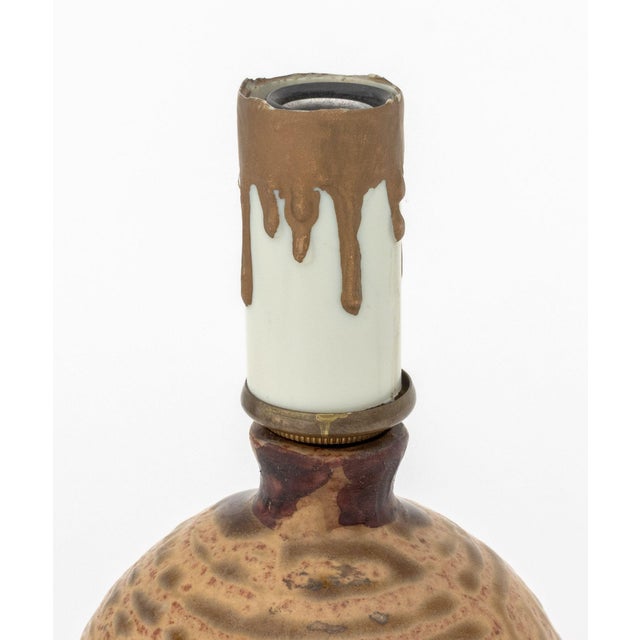 Modern Modern Studio Pottery Thumbprint Vase as a Lamp For Sale - Image 3 of 6