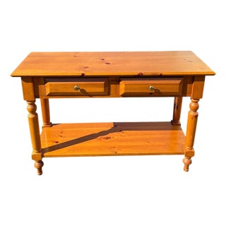 1970s Knotty Pine Console Table For Sale