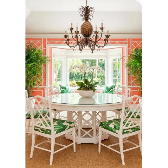 Monumental Vintage 8 Light Metal Silver Gold Currey & Co Style Pineapple Chandelier Light Fixture For Sale - Image 12 of 12